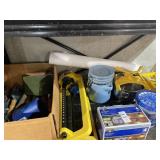 Shelf lot- garden items & solar light