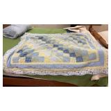 Small Blue/Yellow Floral Lap Quilt