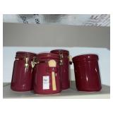 3 canisters & 1 utensil holder