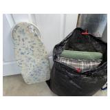 Table top ironing board & bag outdoor cushions &