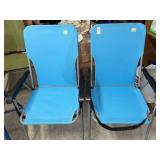 2 high beach chairs with straps