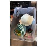 Tote of Kitchen Utensils