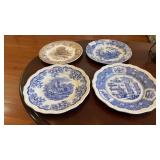 4 VTG Spode Blue Dishes