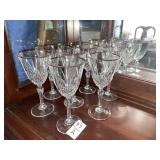 8 crystal stemware glasses with gold trim