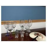 Stemware glasses decorative fan & variety