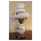 Hand Painted Floral Hurricane Lamp