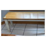 Cottage Bench Ivory & Honey Wood, 42 in x 14 in