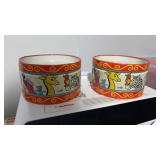 2 Vintage Chein Tin Toy Drum Circus Animals