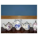 3 mini tea pots & pitcher - lot of 4