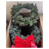 Large box of holiday wreaths