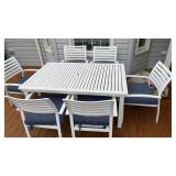 Lightweight Aluminum Patio Table with 6 Chairs