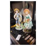 Homco Boy and Girl Statues
