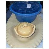 Rival crockpot insert & 2 pottery Barn dishes