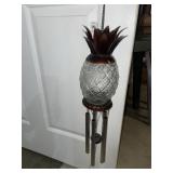 Pineapple glass decorative wind chime