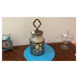 Pier 1 Glass & Metal Canister Apothecary Jar