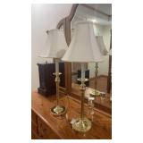 Two Brass Accent Table Lamps