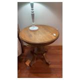 Oak Round Nightstand