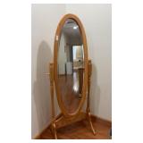 Oak Tilting Floor Mirror