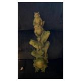 2 Frogs, resin & wicker