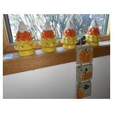 Fall decor battery operated trees & pumpkin