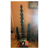 Lot of Wooden Decorative Christmas Trees