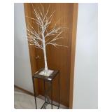 Modern metal & glass accent table with lighted