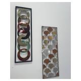 2 metal wall hangings - 12 x 35 & 10 x 35.5