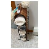 Wicker/Wire Towel/ Toilet Paper Hooder & contentd
