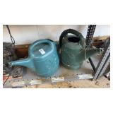Two Plastic Watering Cans