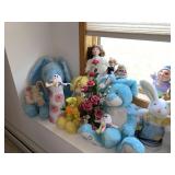 Plush Bunnies, spring decor & dolls