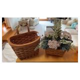 Longaberger Basket and Hanging Decor Basket