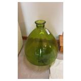Green Glass Bottle Vase 19 Inches Tall