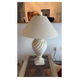 Pair of White Spiral Table Lamps