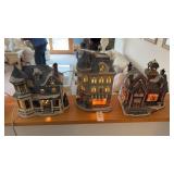 Set of 3 Christmas Village Houses