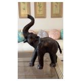 Paper Mache Elephant Statue 16 Inches Tall at