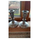 Weighted Pewter Candle Holders 5 in