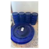 Cobalt Blue Glass Ware service for 4