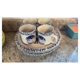 Snowman Stoneware service for 4