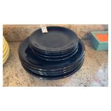 Glossy Black Stoneware service for 4