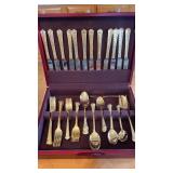 Faber Ware Gold Tone Flatware Service for 12