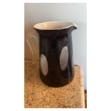 Vtg hand-crafted glass pitcher, artisanal