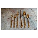 Gold-Tone Flatware service for 8, 16 teaspoons