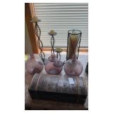 Jewelry Box & Art glass vases & Candles
