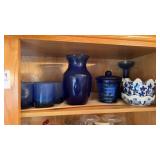 Blue Glass VasesShelf Lot