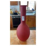 Minimalist Frosted Red Glass Vase