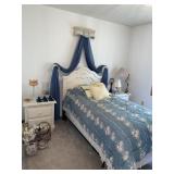 3 piece twin bed set with headboard, 2 night