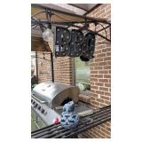 BBQ Metal Sign and Frog Statue