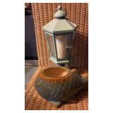 Metal Lantern & Fish Planter