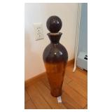Amber Decanter Standing Vase