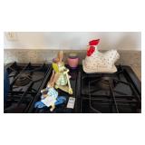 Chicken Butter Dish, Bunny Decor, Salt & Pepper